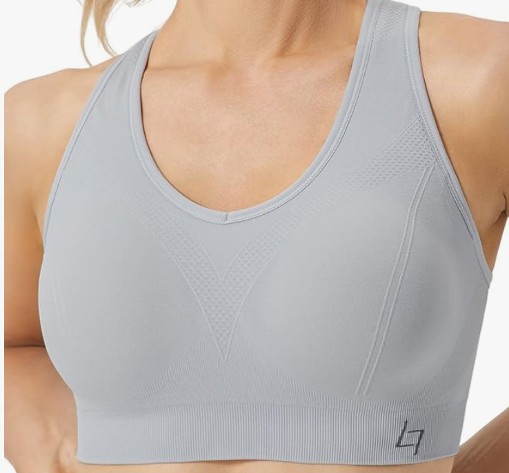 FITTIN Racerback Sports Bras for Women - Padded Seamless Support Bra for Yoga Gym Workout Fitness